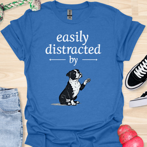 Easily distracted by bulldogs - V10 - Cute Sitting Paw T-Shirt
